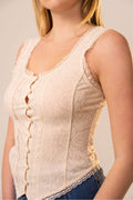 Aurelia Lace Button Front Corset Top