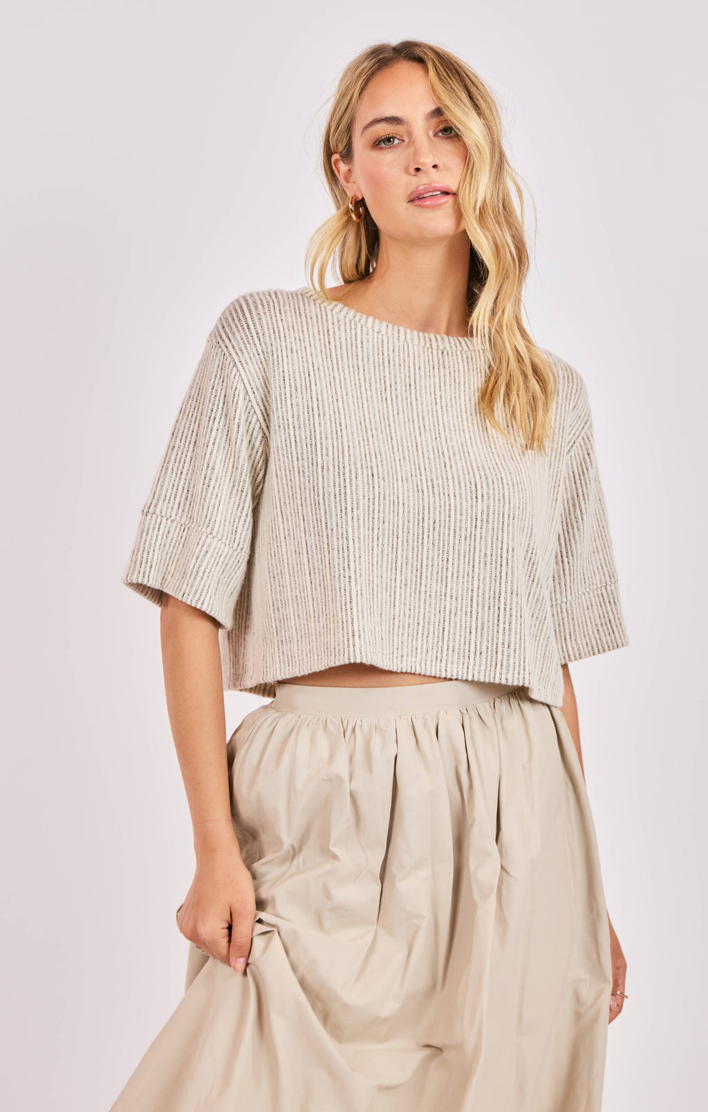 Arden Stripe Boxy Crop T-shirt