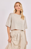 Arden Stripe Boxy Crop T-shirt