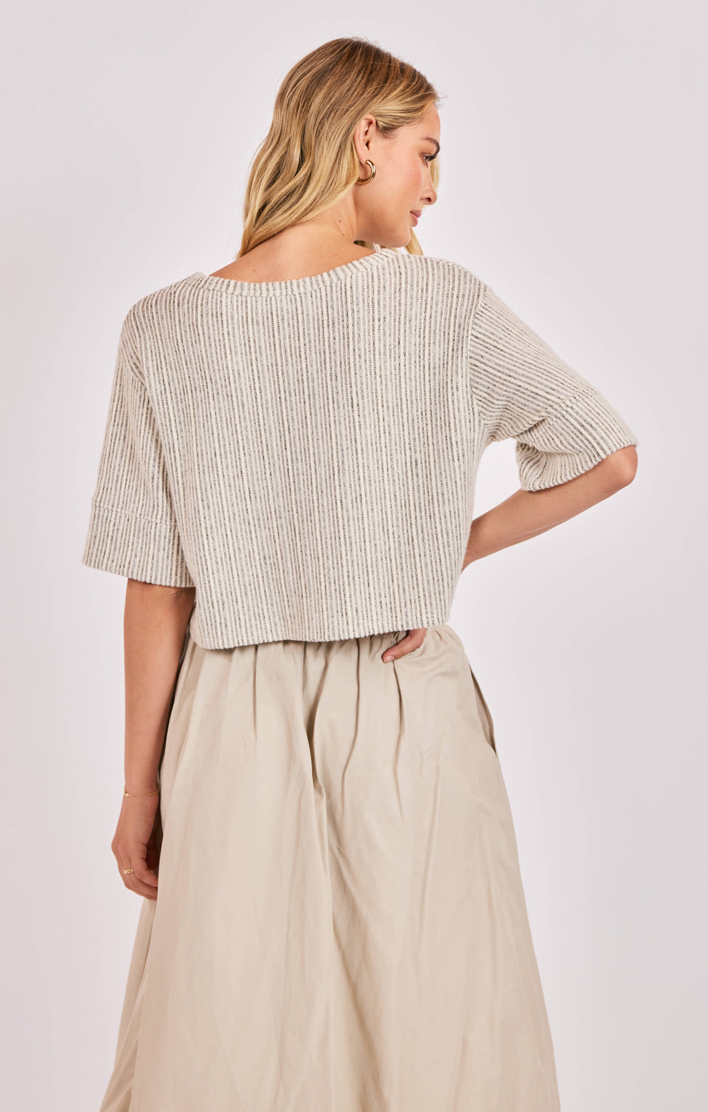 Arden Stripe Boxy Crop T-shirt