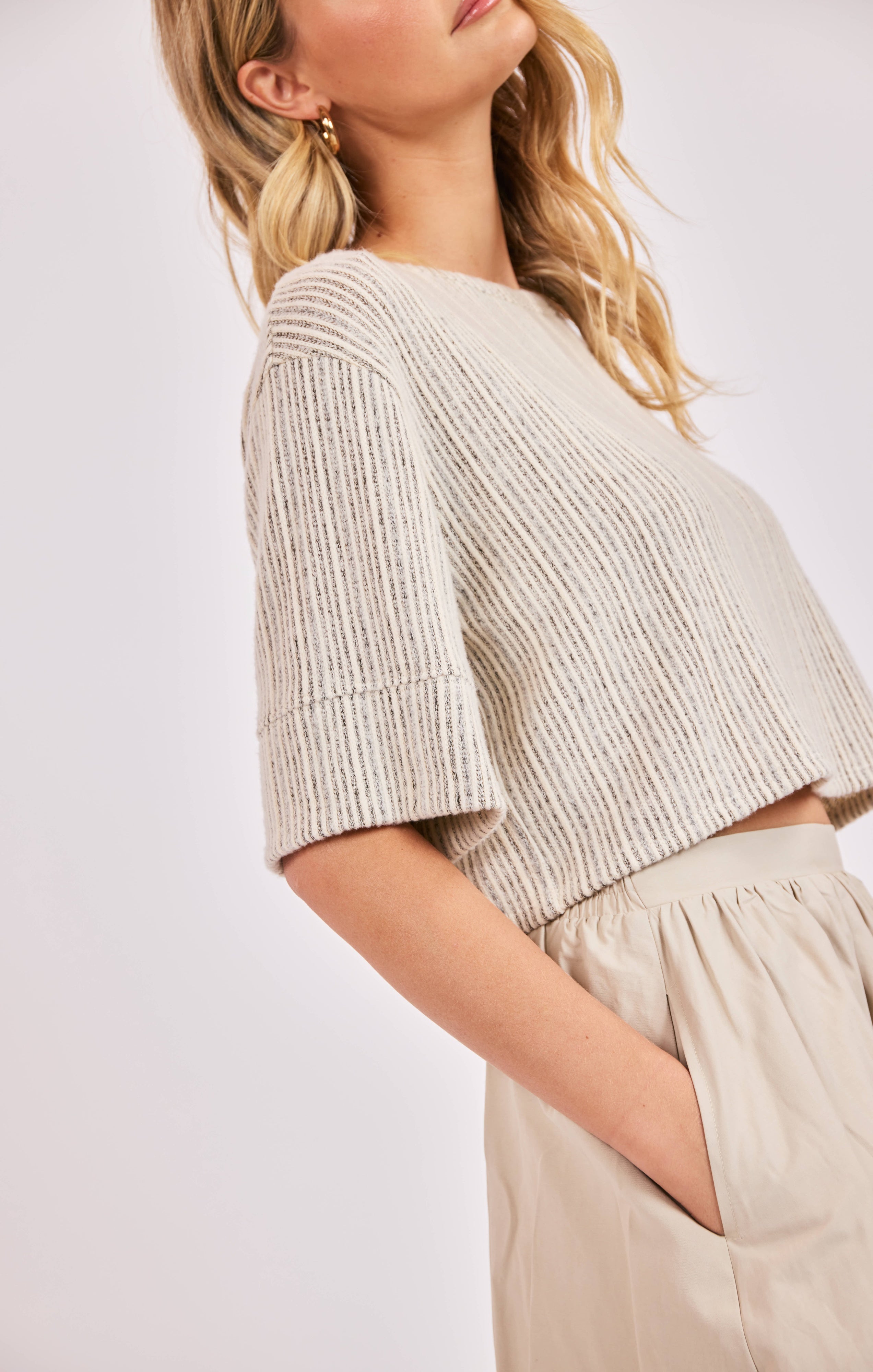 Arden Stripe Boxy Crop T-shirt