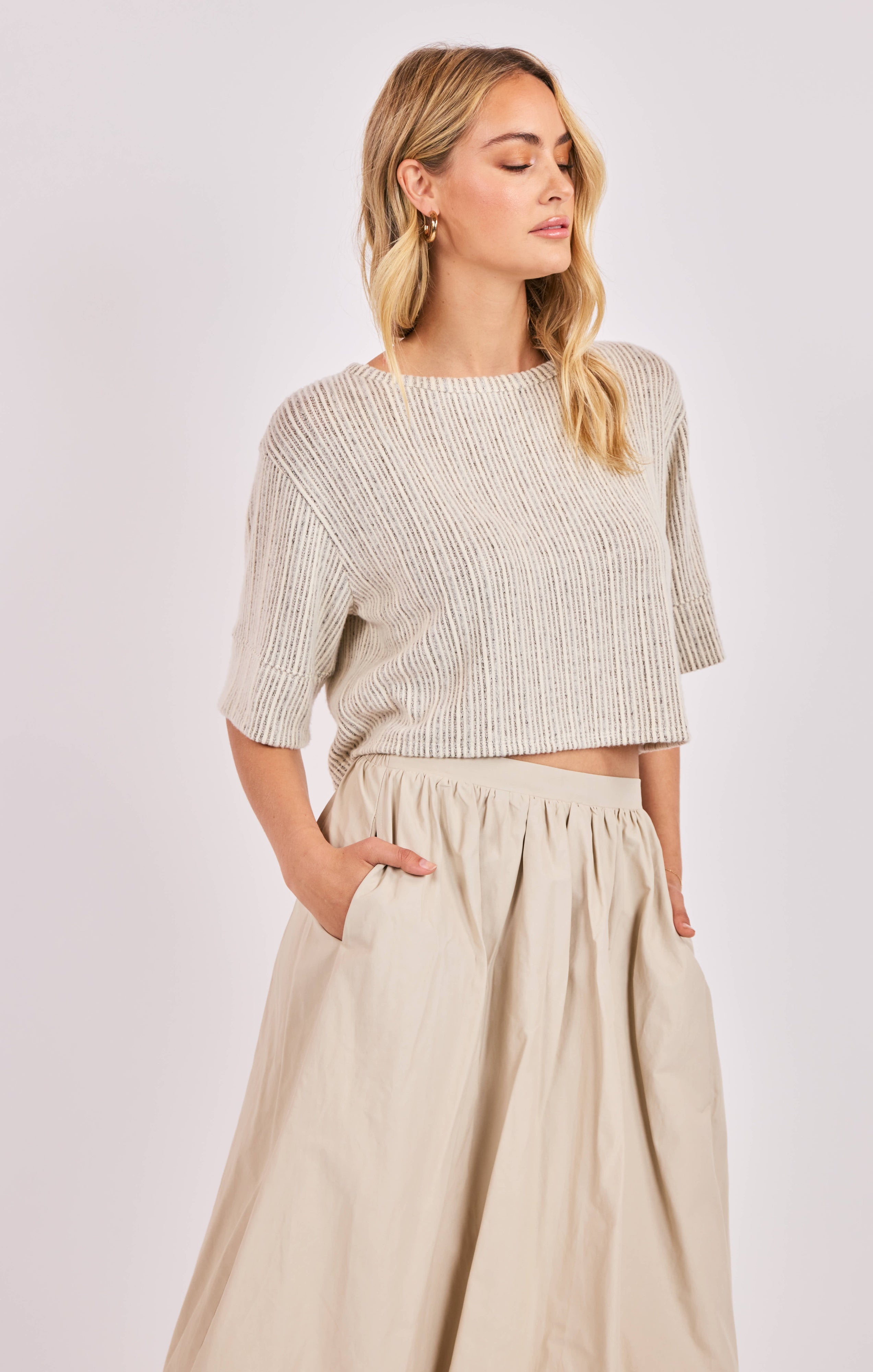 Arden Stripe Boxy Crop T-shirt