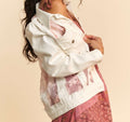 Iris Floral Embroidered Panel Denim Jacket