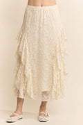 Celeste Sheer Lace Layered Maxi Skirt