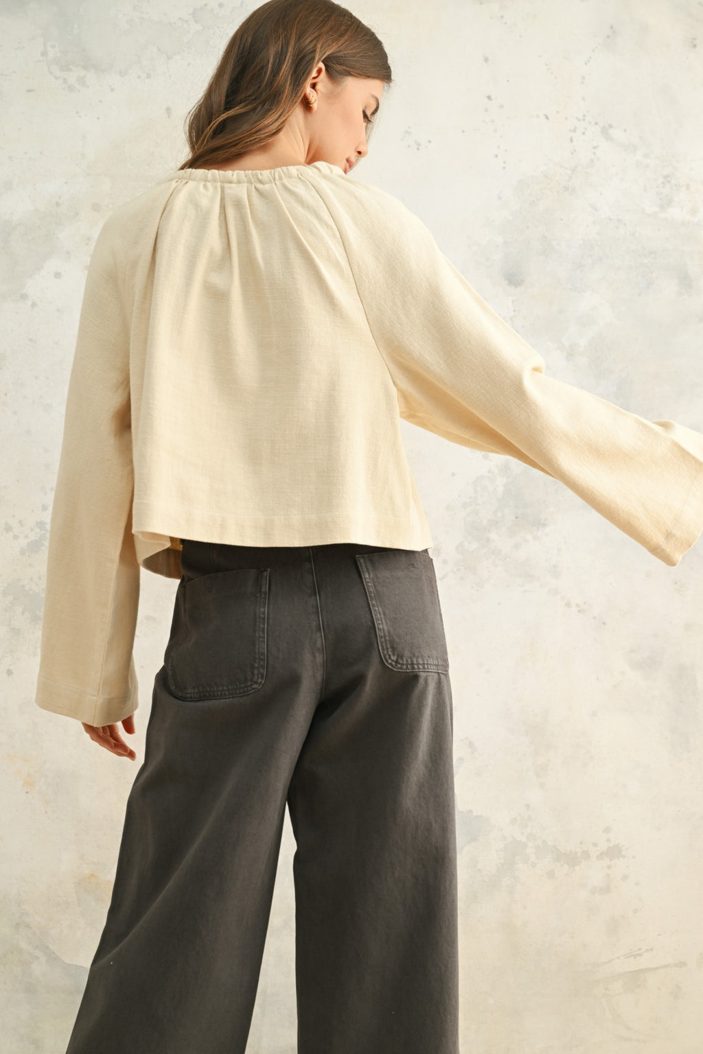 Soleil Linen Blend Tie Top