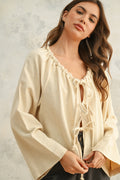 Soleil Linen Blend Tie Top