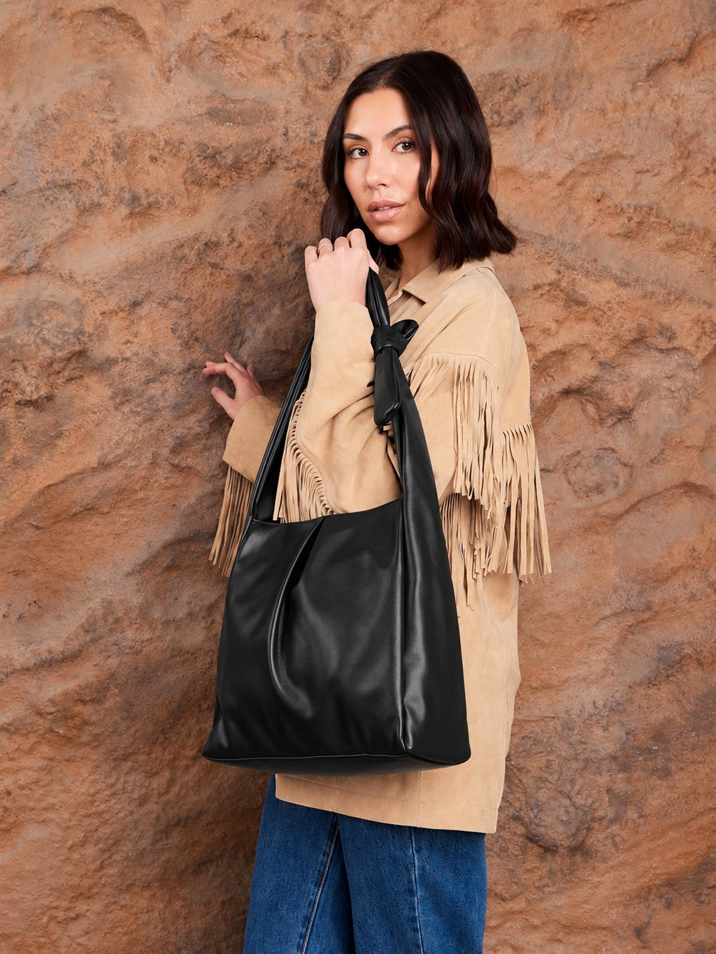 Jen & Co. Jolene Vegan Pleated Hobo