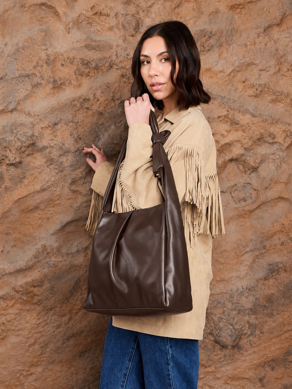 Jen & Co. Jolene Vegan Pleated Hobo