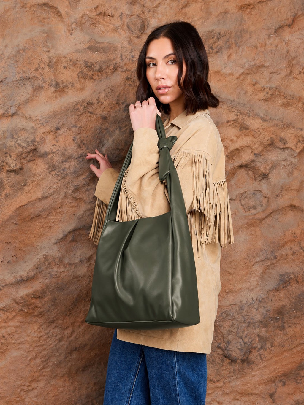 Jen & Co. Jolene Vegan Pleated Hobo
