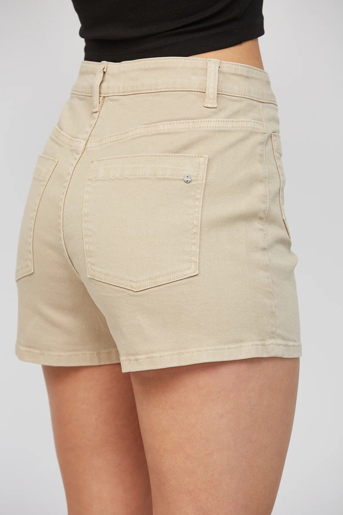Mica Avery High Rise Front Patch Pocket Shorts