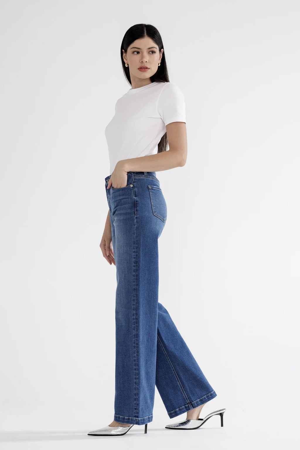 Mica Monroe High Rise Wide Leg Jeans