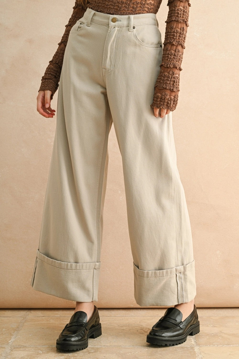 Harlow Cuffed Wide-Leg Pants