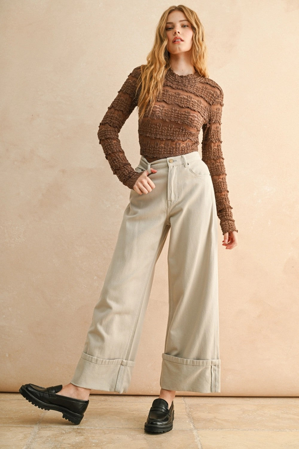 Harlow Cuffed Wide-Leg Pants