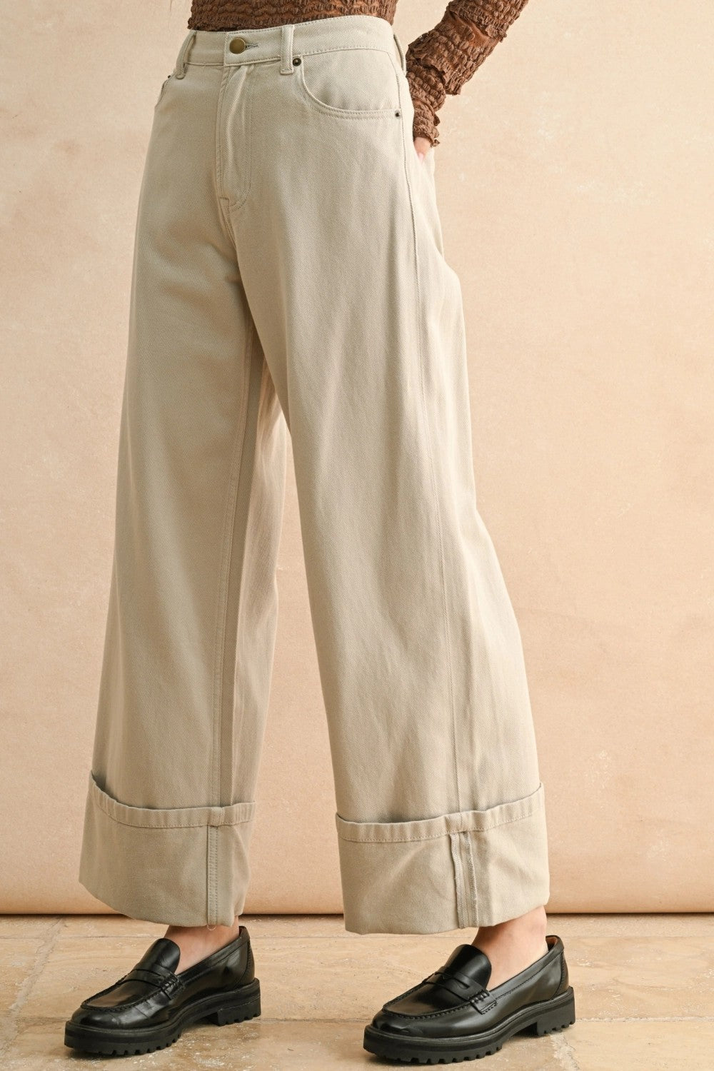 Harlow Cuffed Wide-Leg Pants