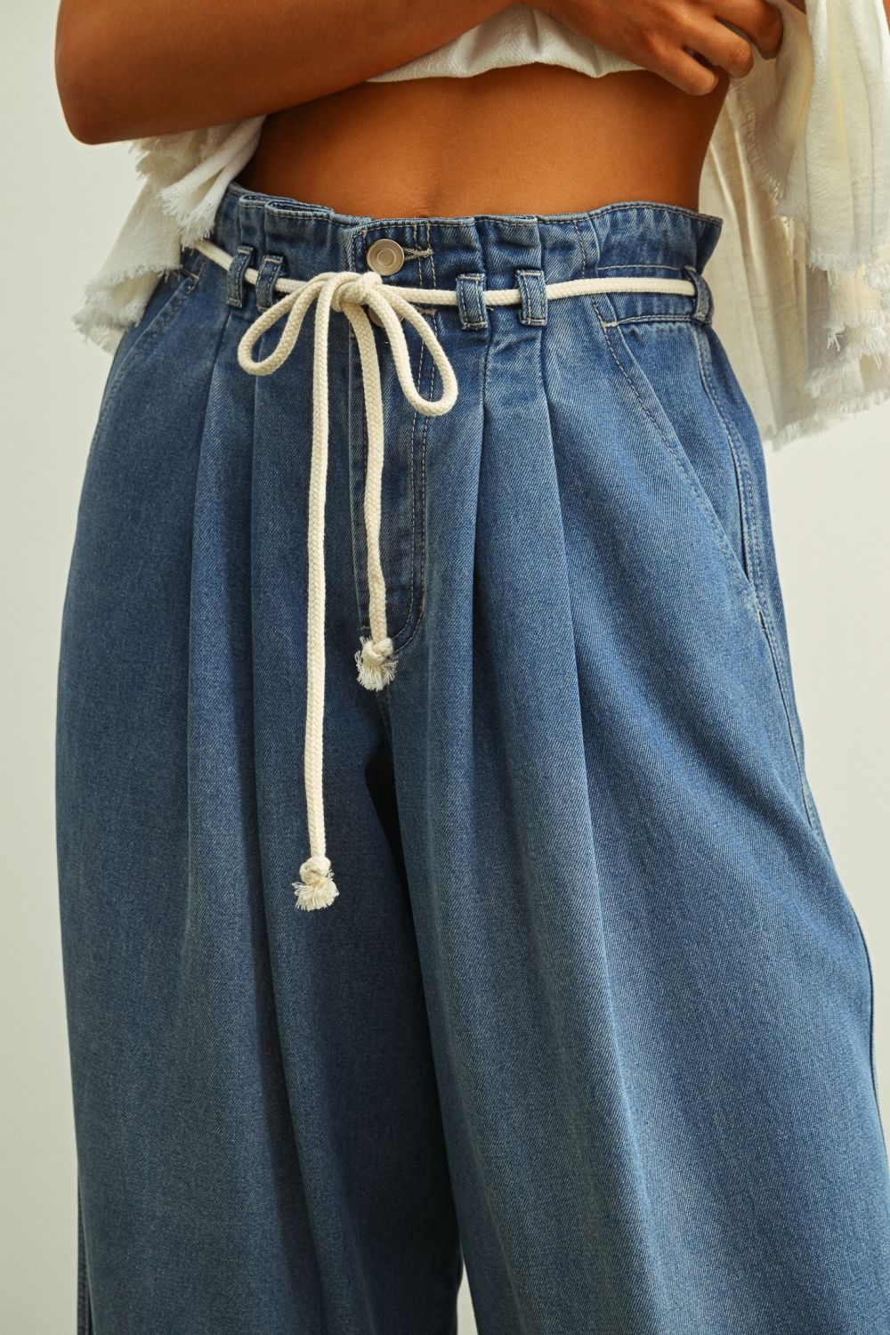 Vivienne Pleated Tencel Denim Pants