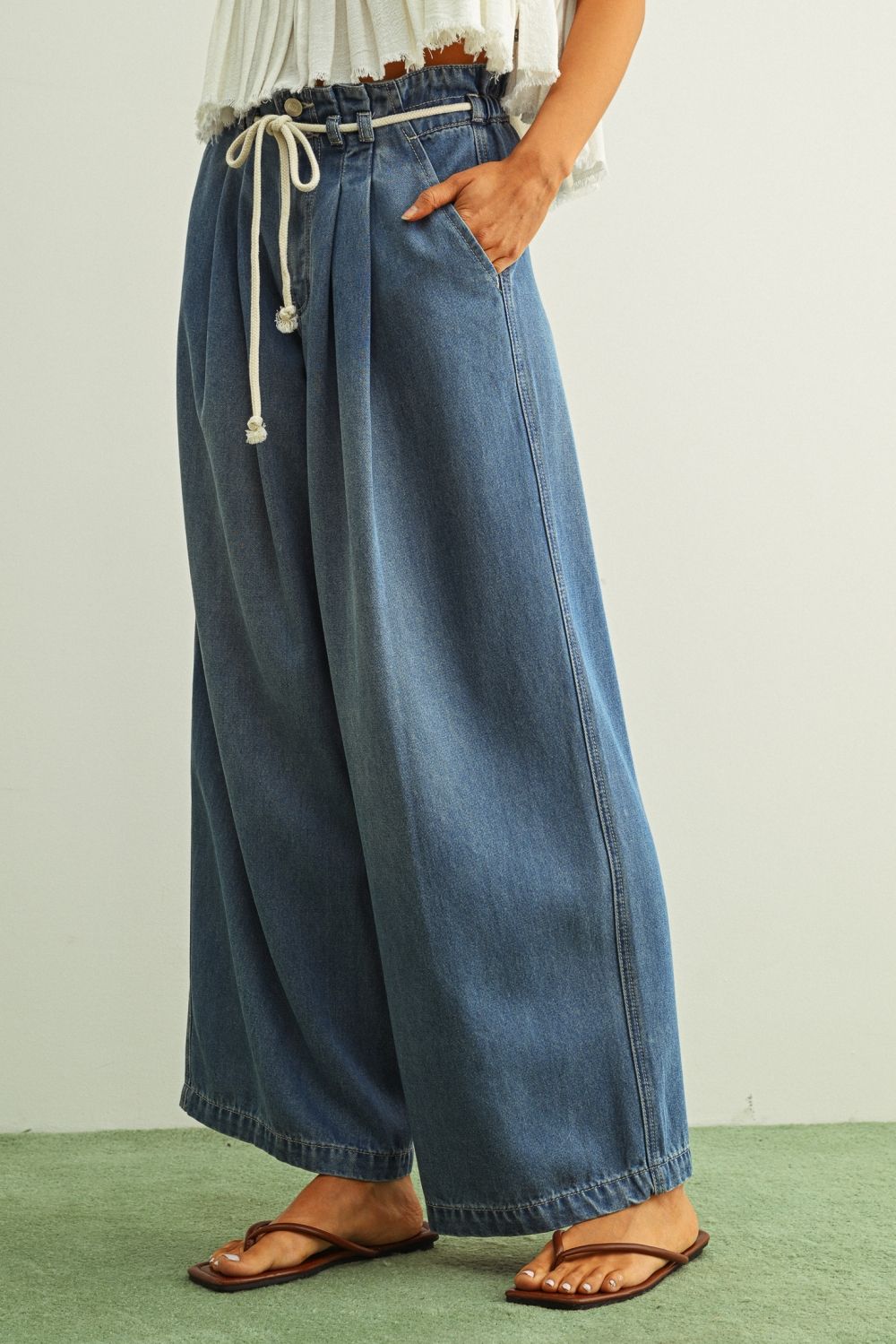 Vivienne Pleated Tencel Denim Pants
