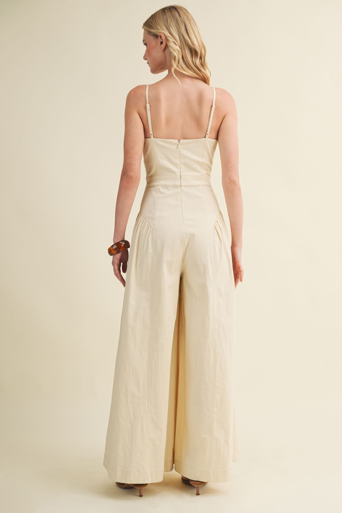 Camille Seamed Wide-Leg Jumpsuit