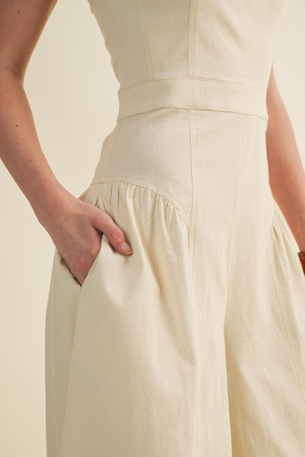 Camille Seamed Wide-Leg Jumpsuit