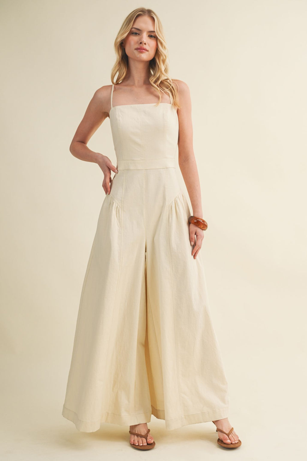 Camille Seamed Wide-Leg Jumpsuit