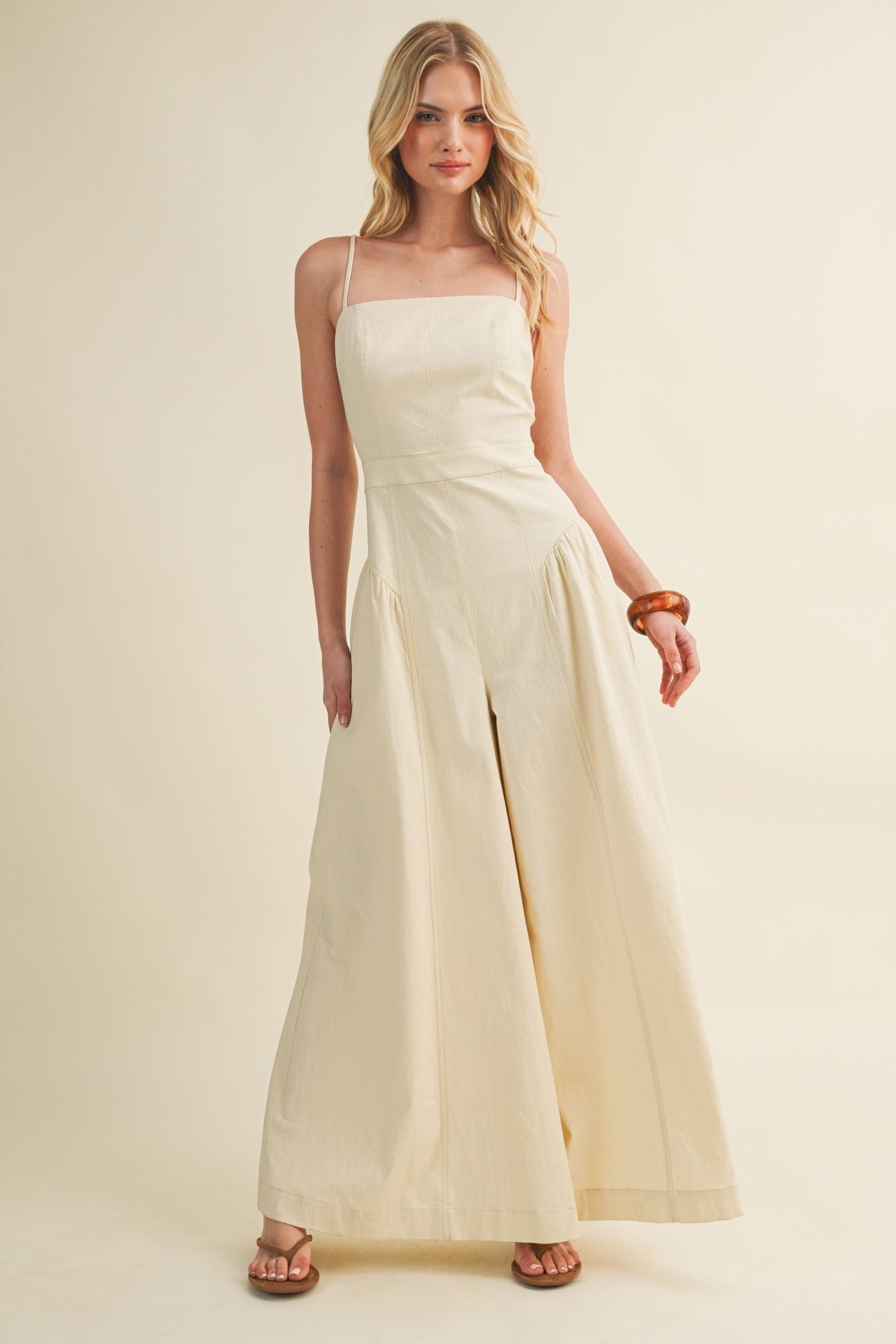 Camille Seamed Wide-Leg Jumpsuit