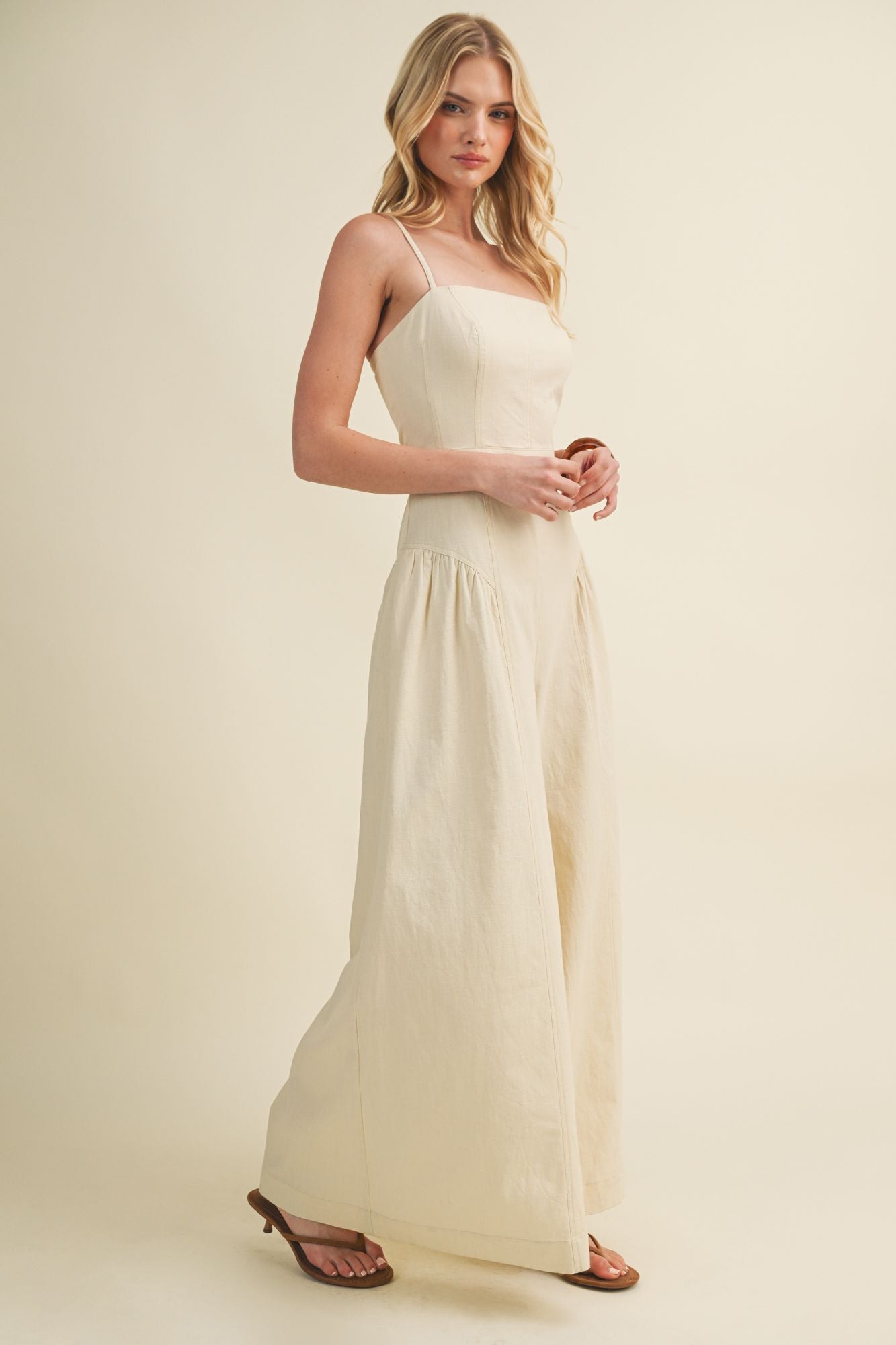 Camille Seamed Wide-Leg Jumpsuit