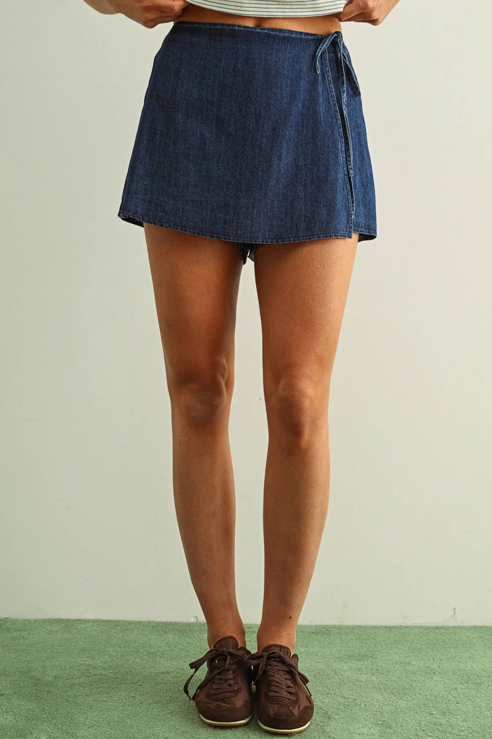 Wren Chambray Denim Skort